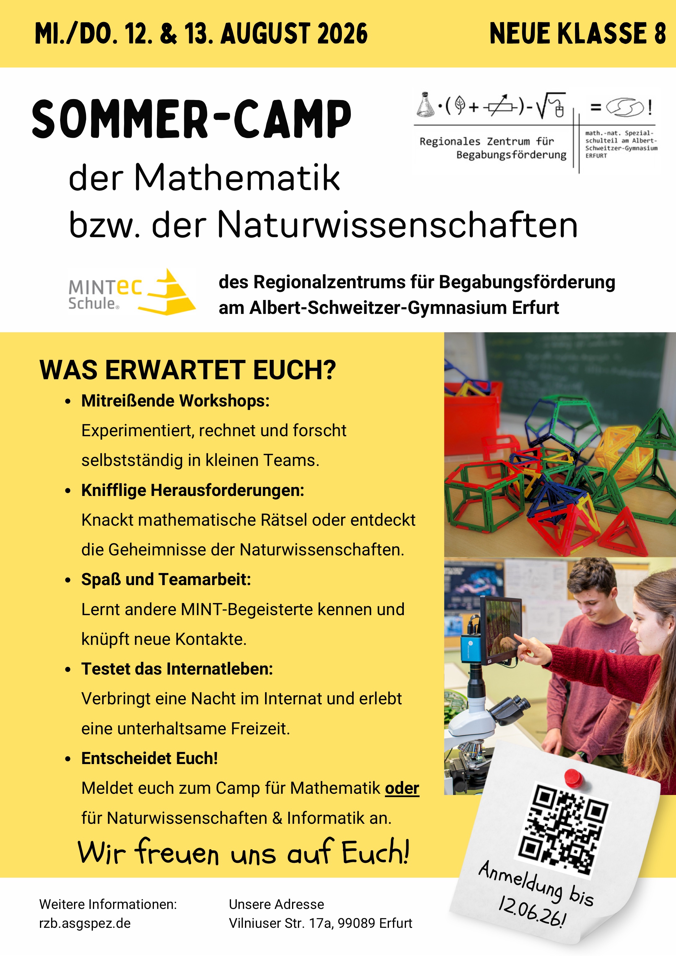 🌞 Sommercamp der Mathematik, Naturwissenschaften und Informatik